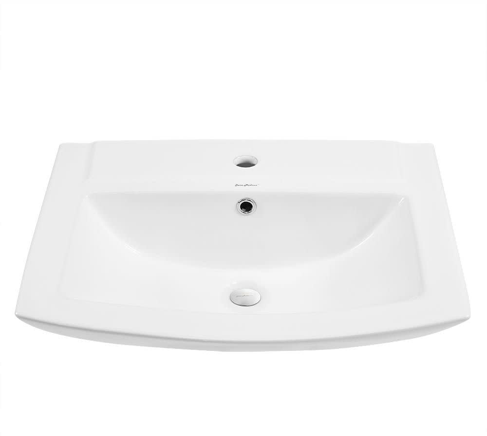 Sublime Pedestal Bathroom Sink Square Single Faucet Hole