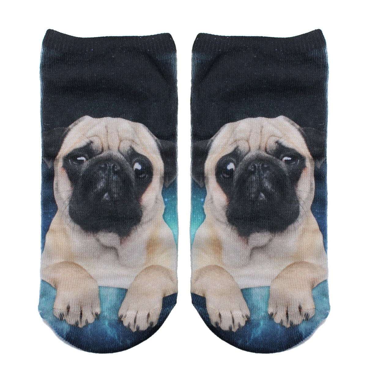 Mens athletic low cut Ankle sock cute cartoon dog puppies pug dog Short Cute Sock