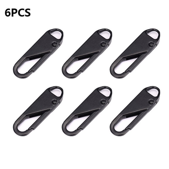 6 Pieces Zipper Pull Replacement Zipper Repair Kit Zipper Slider Pull Tab Universal Zipper Fixer Metal Zipper Head