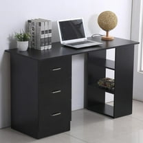 47.25" W Home Office Computer Desk Bookcase Combination Writing Desk with 3 Drawers and Storage Shelves