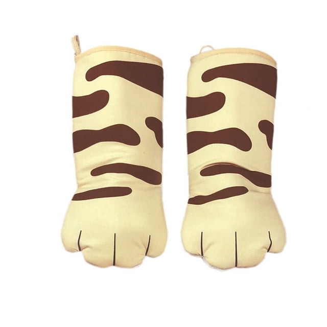 Heat-Resistant Oven Mitts with Claw Design, Thick Cotton Lining for Baking, Grilling, or Cooking, Machine Washable, 31cm Length for Full Hand Protection