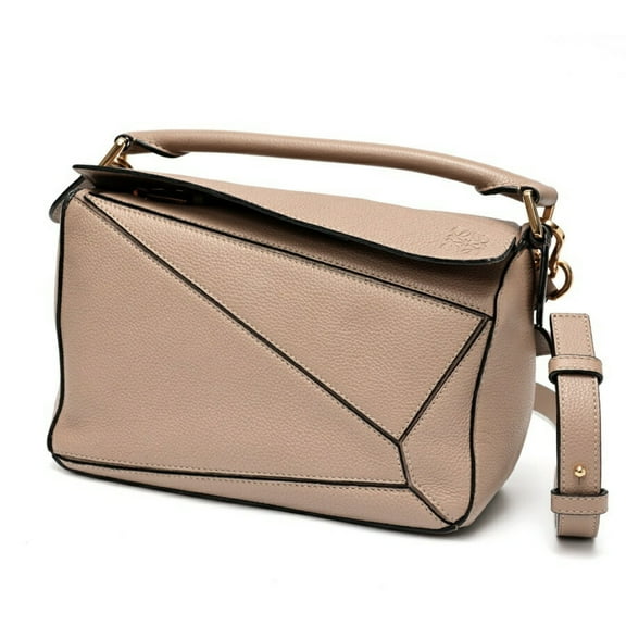 Pre-Owned LOEWE Puzzle Bag Small A510S21X67 Soft Grain Calfskin Greige E-158617