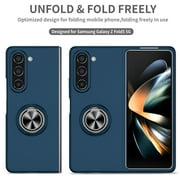 for Samsung Galaxy Z Fold 5 Case, Phone Case Samsung Z Fold 5 5G, Slim Kickstand with 360 Rotating Ring Holder Shockproof Protetive Girls Women PC Cover for Galaxy Z Fold 5 2023, Darkblue