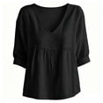 thumbnail image 6 of Women's Plus Size Peplum V Neck Lace 3/4 Sleeve Top Loose Casual, 6 of 6