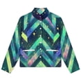 thumbnail image 4 of Jackets for Women Winter Coat Jackets Flannel Stand Collar Jacket(Colorful Chevron Pattern,Size:S-4XL), 4 of 7