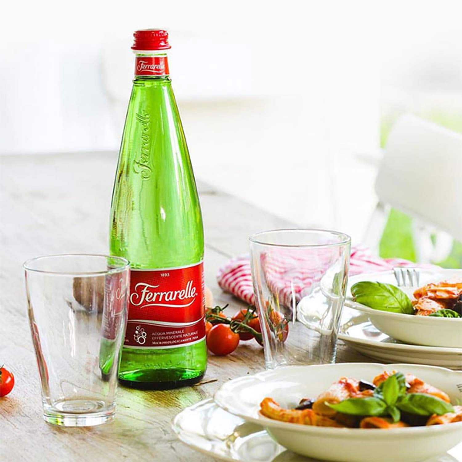 Ferrarelle Sparkling Water, Natural Mineral Water, 11.2 Oz Glass Bottle, 6 Pack