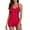 Watermelon Red, variant on PMVFHDE Women One Piece Swimsuit Solid Color Neck Tie Back Firming High Waist Boyshort Bathing Suit Army Green,L