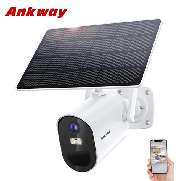 Ankway Security Camera Wireless Outdoor, 2.4G WIFI and 14400mAh Solar