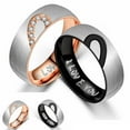thumbnail image 6 of Valentine's Day Stainless Steel Heart Couple Ring, 6 of 8