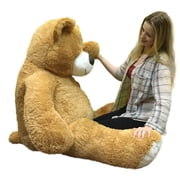55 Inch Giant Teddy Bear Love Heart on Chest, Tan Soft New Big Plush Teddybear