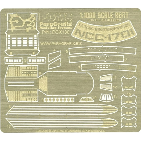 Star Trek - 1:1000 Scale Refit Enterprise Photoetch Set - PGX130 ParaGrafix