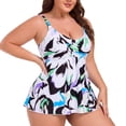thumbnail image 6 of RELLECIGA Women's Swimsuit Set V Neck Tankini Top with High Waisted Full Coverage Bottom Two Piece Bathing Suit Floral Print Size XL, 6 of 9