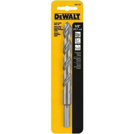 UPC: 0885911248808 | DEWALT DW1132 Jobber Drill Bit  1/2 in Dia  6 in OAL  Parabolic Flute  1/2 in Dia Shank  Round Shank