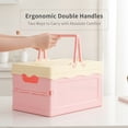 thumbnail image 4 of GIXUSIL 1 Pack Foldable Storage Box Pastel Pink Plastic Crates Multipurpose Collapsible Bins with lids Cute Organization Basket for Home Office Kitchen Picnic Camping 9.8×6.7 inch, 4 of 8