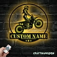 thumbnail image 3 of Craftnamesign Custom Wave Surfing Metal Wall Art LED Light, Custom Surfer Riding Wave Name Sign, 3 of 5