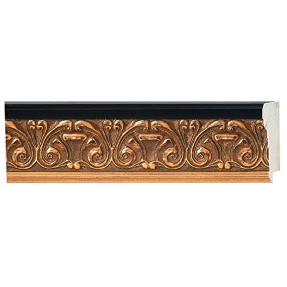 Picture Frame Moulding (Wood) 100Ft Bundle - Ornate Gold Finish - 2.75" Width - 1/2" Rabbet Depth