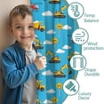 thumbnail image 3 of Blackout Kids Curtains,Excavator and Helicopter Blue Pattern Children's Insulated Curtains Set Of 2,Bedroom Essentials,Toddler Room Decor 52"x84", 3 of 5