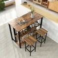 thumbnail image 5 of Costway 36" Tall 3-Tier Bar Table with Storage Metal Frame Adjustable Foot Pads Rustic Brown, 5 of 10