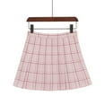 thumbnail image 5 of Plaid Skirt Women Spring Fall Casual Pleated Skirt A Line Mini Tartan Skirt Party Dance Relaxed Fit Pink M, 5 of 8
