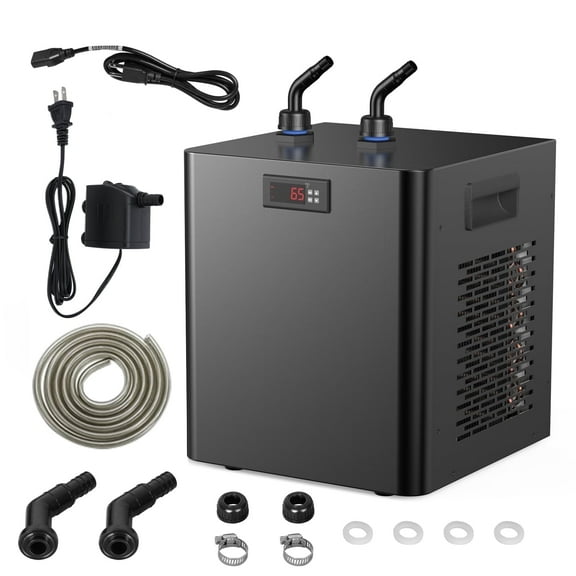 Ecojoy Aquarium Water Chiller 75GAL 1/3HP Fish Tank Chiller, 300L Cooling System with Quiet Design Compressor Refrigeration