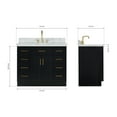 thumbnail image 3 of Ariel Hepburn 43 In. Oval Sink Vanity With 1.5 In. Carrara White Countertop In Black, 3 of 9