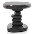 thumbnail image 5 of Kavren Modern Oval Glossy Pedestal End Table, Dark Gray, 5 of 12