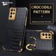 thumbnail image 2 of For S24 Ultra ZROTEVE Crocodile Leather Plating Silicone Soft Cover For Samsung Galaxy S23 S22 S21 S20 FE Note 20 10 Plus Case, 2 of 5