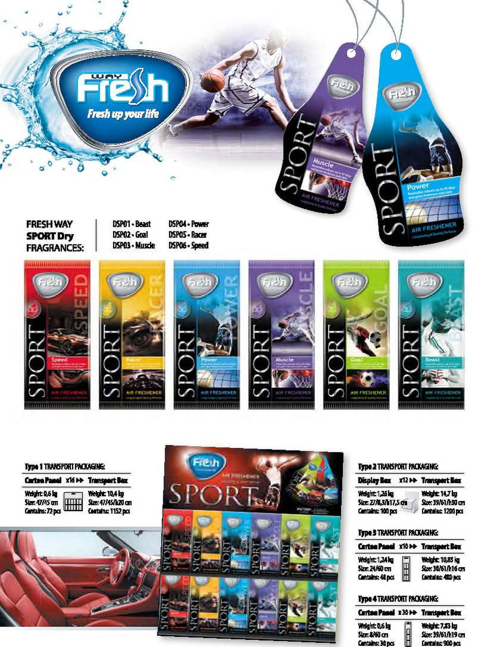 Fresh Way DSP03 - Dry Sport Car Air Freshener (Muscle) 3 Pack