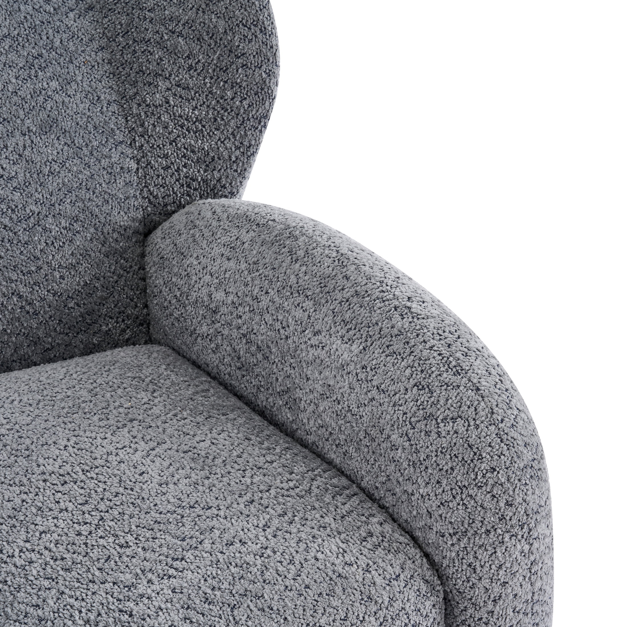 Christopher Knight Home Modern Wingback Accent Chair, Bouclé Upholstery with Round Legs, Dusty Blue