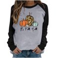 thumbnail image 1 of Penkiiy Chandail en Molleton pour Femmes C'est l'Automne Col Rond Imprimé Chandail Manches Longues Blouse Gris Foncé Y2K Vêtements, 1 of 4