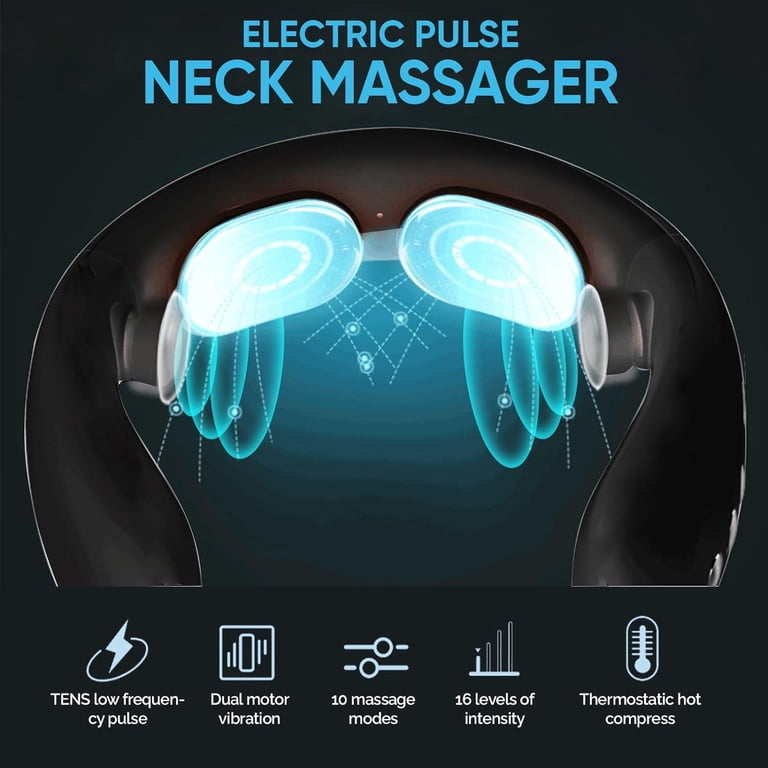 Neck Massager with Heat and Vibration, Intelligent Neck Massager for Pain  Relief Deep Tissue, Portable Lymphatic Drainage Massager with 10 Modes & 15  