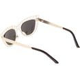 thumbnail image 4 of sunglassLA Unisex Unique Laser Cut Out Cat Eye Sunglasses With Color Mirrored Lens 48mm (Matte Gold / Blue Mirror) - 48mm, 4 of 4