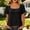 Black, variant on QUNYINEY Ruffle Oversized T Shirts for Women Cotton Linen Summer Short Sleeve Tunic Tops Loose Fit Square Neck Casual Pullover Solid Shirts