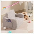 thumbnail image 6 of ZJQYDS Kids Chairs for Toddler, 2-in-1 Toddler Soft Sherpa Couch Fold Out, Convertible Sofa to Lounger for Girls and Boys, Sky Blue, 6 of 8