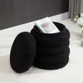 thumbnail image 6 of BOBOKY Storage Ottoman Modern Round Upholstered Faux Fur Pouf, Footrest Storage Bench for Living Room Bedroom, Flip Top Seat, Washable Cover.Black, 6 of 14