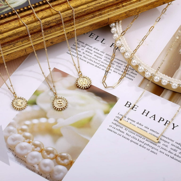 14k gold layered necklace set outlet