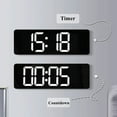 thumbnail image 5 of Large Electronic Digital Wall Clock Remote Control Temp Date Week Display Power Off Memory Table Clock Wall-mounted Dual Alarms LED Clocks, 5 of 15