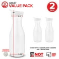 thumbnail image 2 of Plastic Juice Carafe with Lids (Set of 2) 32 oz Carafes for Mimosa Bar, Drink Pitcher with Lid, Water Bottle, Milk Container, Clear Beverage Containers for Fridge, Pantry Storage, Round Pitchers, 2 of 7