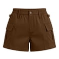 thumbnail image 5 of Yievot Plus Size Cargo Shorts for Women Half Elastic Waist Summer Outdoor Hiking Travel Casual Shorts with Multi Pockets, 5 of 5