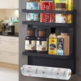 thumbnail image 1 of Magnetic Fridge Organizer, Stainless Steel Construction For Durability, Large Foldable Shelves, Removable Hooks, Easy To Install Without Tools, Perfect For Space-Saving On, 1 of 5