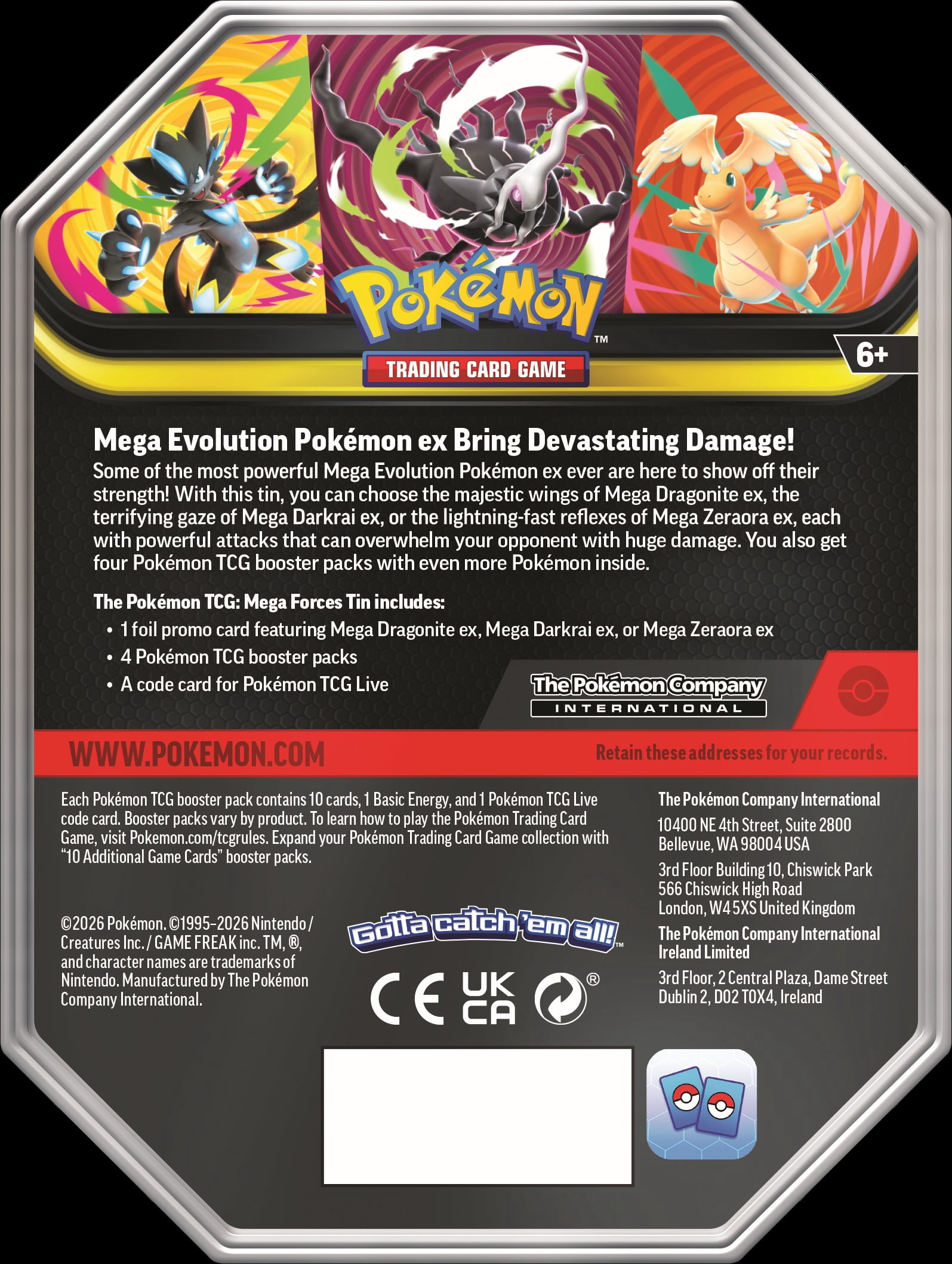 POKEMON MEGA FORCES EX TIN
