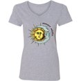 thumbnail image 3 of Inktastic Summer Solstice Sun and Moon Women's V-Neck T-Shirt, 3 of 5