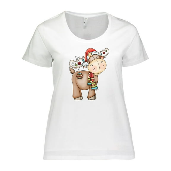 Inktastic Christmas Molly Moose Women's Plus Size T-Shirt