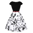thumbnail image 1 of Mefallenssiah Femmes Été Casual Manches Courtes Fronde Col Rond Imprimé Robes Mi-Longues Robe, 1 of 4