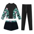 thumbnail image 4 of YONGHS 3Pcs Swimming Costume for Girls Rash Guard UPF 50+ Swimsuit Long Sleeve Surfing Bathing Suit Black 16, 4 of 7