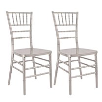 Sparkling Glitter Silver Champagne Resin Steel Skeleton Chiavari Chair, 2  Chair Bundle by Chivari
