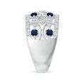 thumbnail image 5 of ANGARA Natural Art Deco Style Sapphire Broad Anniversary Ring in 14K White Gold for Women (Size-2.4mm) | September Birthstone, Anniversary, Jewelry Gift for Women | Natural Blue Sapphire Ring, 5 of 10
