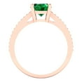 thumbnail image 4 of 2.32 ct Oval Cut Simulated Emerald Solitaire with Simulated Diamond Accents 18K Rose Gold Womens Engagement Ring, 4 of 5