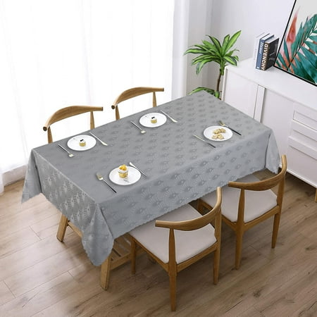 

WhizMax 52 x 70 Heavy Weight Table Cloth Solid Anti-Wrinkle Tabletop Decoration for Indoor Outdoor Buffet Parties Camping Rectangle Light Gray