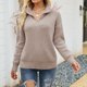 thumbnail image 4 of Suéter de Invierno Gibobby de punto con media cremallera para Mujer Caqui XL, 4 of 5